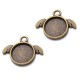 Metal basic cabochon setting with Wings Ø12mm Antique bronze